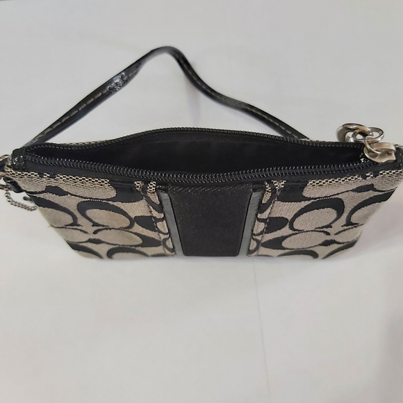 Coach Grey/Black Canvas Wristlet - Picture 9 of 16